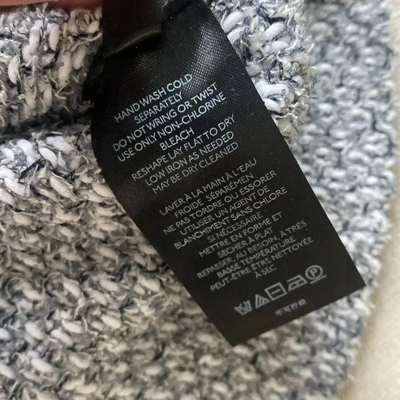 Anthropologie Maeve Tweed A Line Fringe Knit High Waist Mini Skirt Gray White XS - Picture 7 of 10